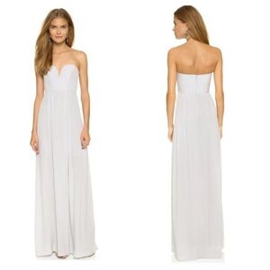 Zimmermann Strapless Silk Gown in Mist Grey